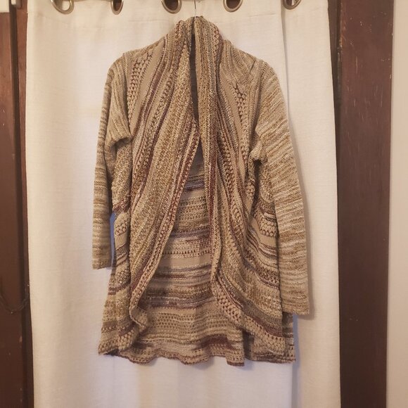 CB Open Front Multi colored Striped Cardigan Sweater Plus Size 1X - Picture 1 of 2